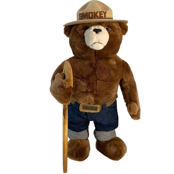 Vintage J.J. WIND INC. Limited Edition Smokey The Bear Large Stuffed Plush - Picture 1 of 17